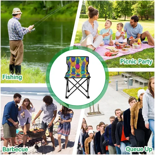 Vista 7 de Outdoor Folding Pineapple Tropical Camping Chairs for Adults Portable Camping Chair Lightweight Lawn Chair 202a2801