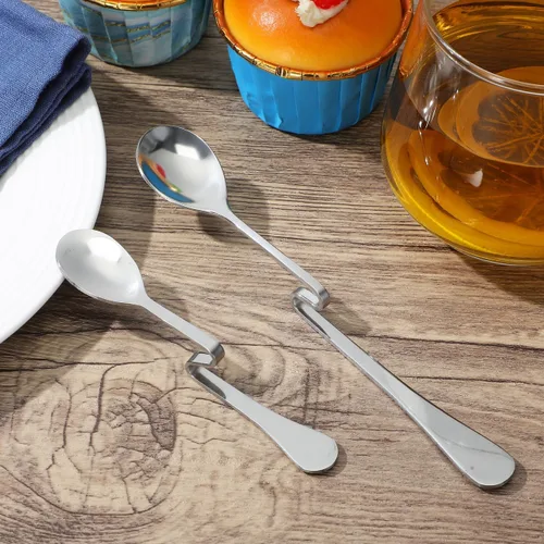 Vista 5 de OSALADI Cuchara de café expreso de acero inoxidable mermelada de miel cuchara de café para mezclar leche, taza colgante de té, postre de té