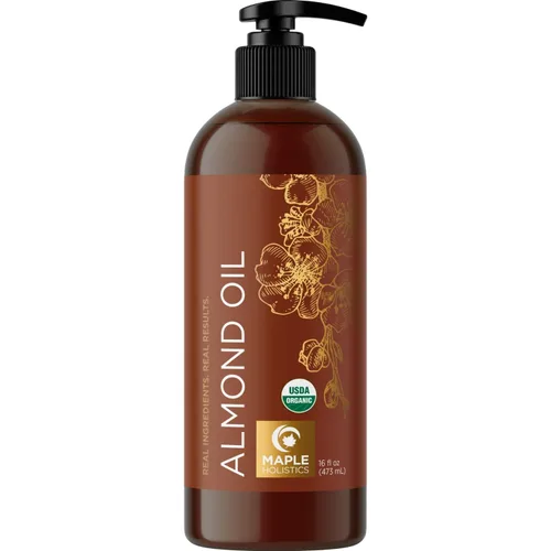 Aceite orgánico de almendras dulces USDA – Aceite de almendras orgánicas puro prensado en frío para piel, cabello y uñas, aceite corporal orgánico