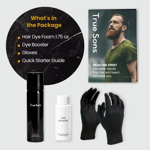 Vista 8 de True Sons Espuma de tinte para el cabello para hombres, aspecto natural, sin esfuerzo, kit de tinte multiusos con aplicador instantáneo