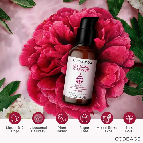 Vista 3 de Codeage Suplemento de metilcobalamina líquida de vitamina B12, suministro de 2 meses, metil B12 biodisponible, vegano sin OMG, 2 onzas líquidas