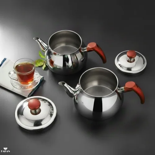 Vista 9 de Hakan Juego de tetera con tapa doble colador, juego de mini tetera doble de acero inoxidable, estilo samovar turco, tetera para té de hojas sueltas