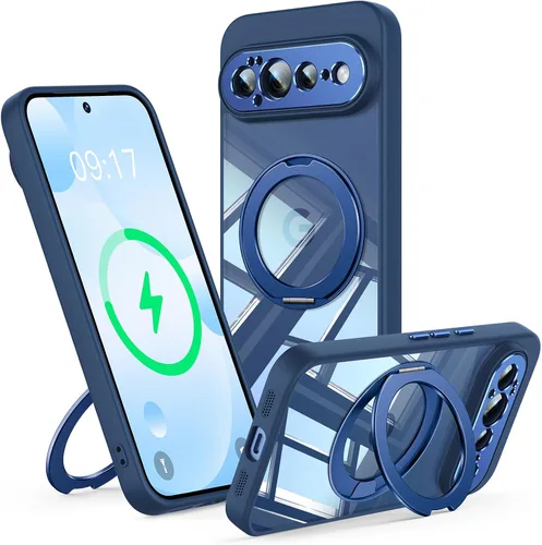 Vista 48 de 【Soporte magnético giratorio de 360°】 Funda para Goo gle Pixel 5 Pro XL 【Ajuste para Mag Safe y Pixel Snap】Funda con soporte de anillo 【Cristal