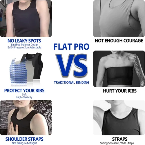 Vista 4 de Wonababi Chest Binder Corsets, Flat Pro Trans Binder with Both Side Zipper