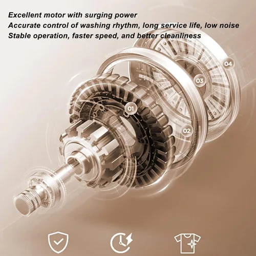 Vista 3 de Mini lavadora de 7 litros, lavadora de ropa interior completamente automática, lavadora portátil para apartamento, lavandería, camping, RV, viajes