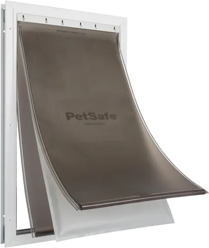 Vista 7 de PetSafe Puerta de aluminio para mascotas de clima extremo, solapa de barrera térmica de ahorro de energía con bloqueo de puerta deslizante