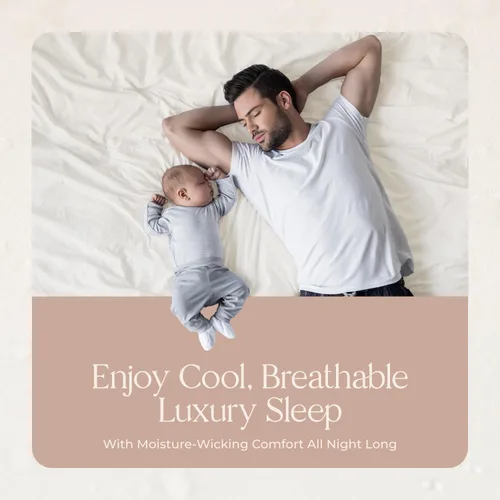 Vista 4 de Protector de colchón orgánico impermeable tamaño individual – Protector de colchón 100% impermeable con protección de triple capa extrasuave