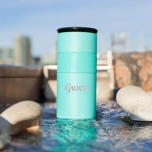 Vista 7 de Personalized Insulated Stainless Steel Coffee Tumbler 16oz and 12oz with Ceramic Lid - Premium Quality Double Wall Vacuum Elemental Tumbler - BEST