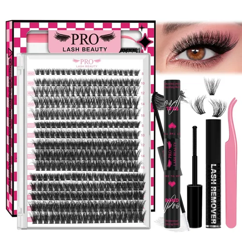 Vista 29 de PRO LASHBEAUTY Pestañas Individuales Estilo 3D 10-18mix Pestañas en Racimo 100D 200D Rizo D Pestañas Wispy Pestañas DIY en Casa