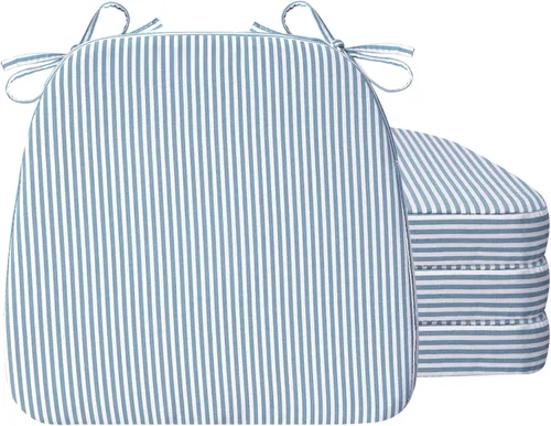Vista 65 de AAAAAcessories - Cojines para silla en forma de D, 2" de espesor, almohadillas para sillas de comedor con lazos y removibles, cubierta lavable a