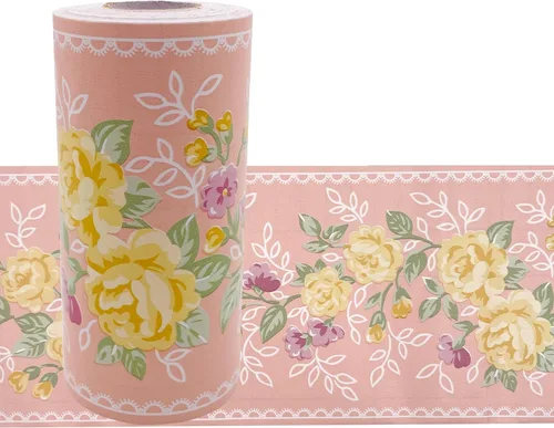 Vista 13 de Papel pintado floral borde autoadhesivo PVC azulejos rollo extraíble baño cocina pared decoración rosa peonía