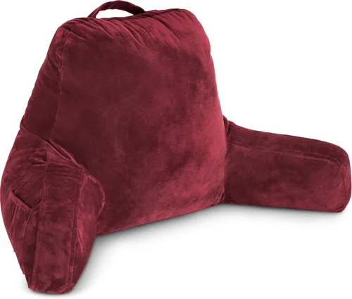 Vista 75 de Husband Pillow Backrest with Arms - Adult Reading Pillow with Shredded Memory Foam, Ultra-Comfy Removable Microplush Cover & Detachable Neck Roll