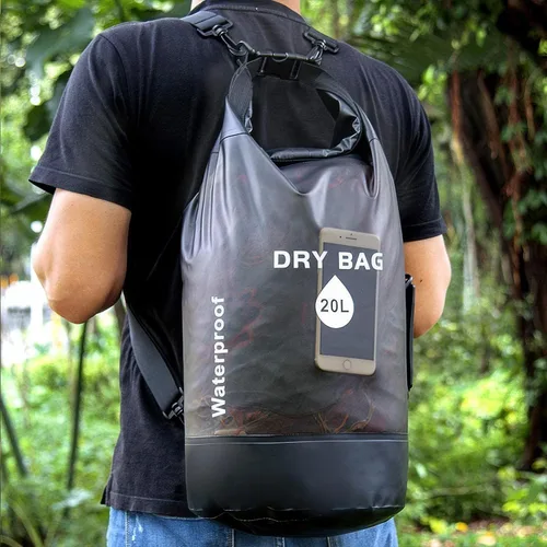 Vista 3 de Waterproof Dry Bag Backpack for Kayaking & Paddle Boarding - Lightweight Roll Top Dry Storage with Phone Case for Swimming, Boating, Beach, Camping