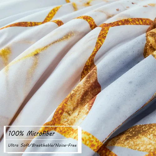 Vista 5 de ZRNBAST Juego de edredón de 7 piezas, tamaño matrimonial, color gris claro, panal de abeja, para todas las estaciones, con estampado hexagonal