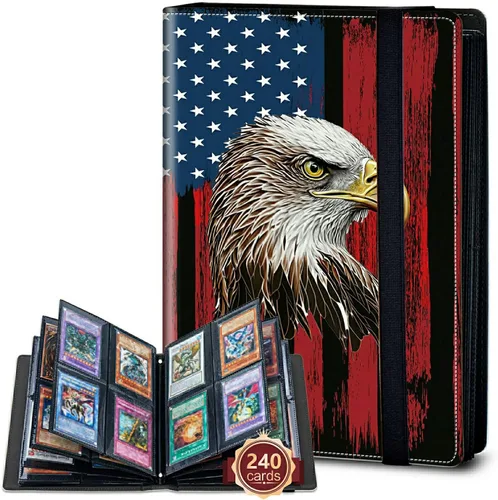 Vista 32 de Rossy Carpeta para tarjetas de 4 bolsillos, 400 tarjetas, carpeta de colección de tarjetas, álbum de tarjetas de doble cara, tarjetero para tarjetas