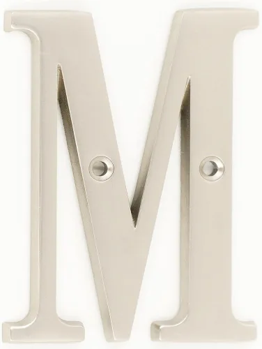 Vista 19 de ZW Hardware B100 Letra M de latón macizo de latón brillante de 4 pulgadas