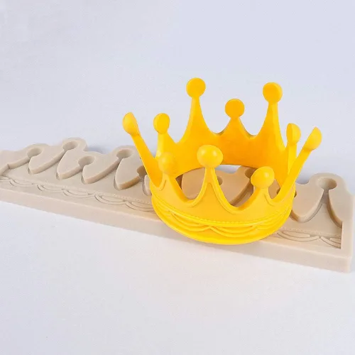 Vista 3 de Molde de silicona con forma de corona de círculo 3D, moldes de chocolate, molde de caramelo Sugarcraft, molde de pasta de goma, pastel de magdalena
