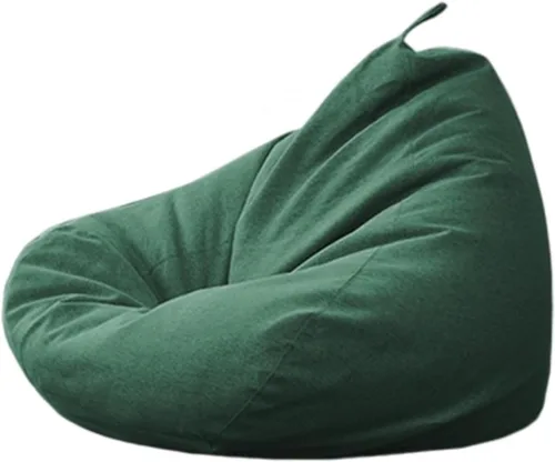 Vista 73 de NIBHZ Funda de hojaldre de pera sin relleno, de lino y algodón, con cojín de pera, puf, sofá perezoso, funda moldeable, verde, 27.6 x 31.5 in