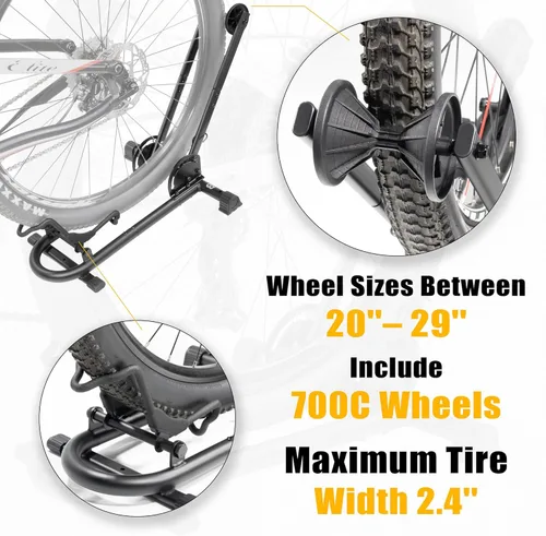 Vista 2 de BikeHand Soporte Plegable para Bicicleta de Piso Diseño Resistente y Duradero de Plegado Rápido para Almacenamiento de Bicicletas MTB