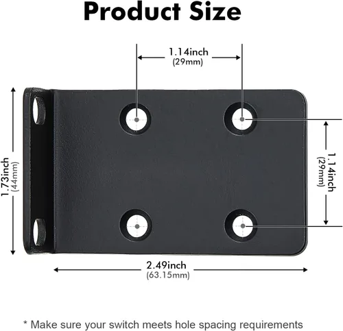 Vista 2 de MokerLink Kit de montaje en rack de 1U compatible con switches Cisco de 17.3 pulgadas de ancho, oreja de montaje en rack CK-300RM-19 compatible