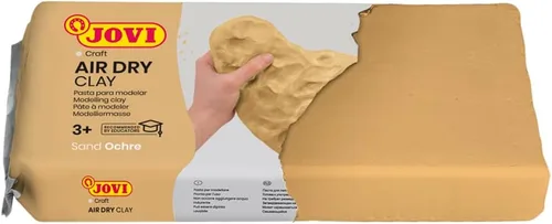 Vista 2 de Jovi - Secado al aire, arcilla de modelado autoendurecible, secado al aire, sin hornear, ocre, 8.82 oz, fácil de limpiar, ideal para niños de 3 años