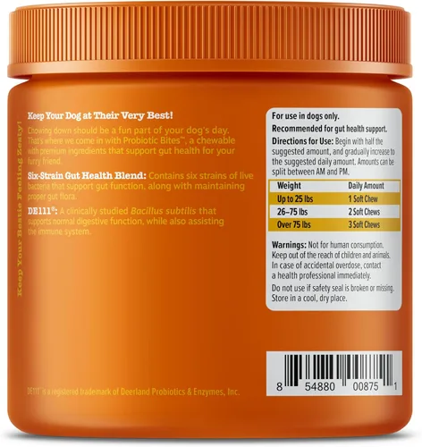 Vista 5 de Zesty Paws Probiótico para perros – Probióticos para la flora intestinal, salud digestiva, diarrea ocasional y soporte intestinal – Clínicamente