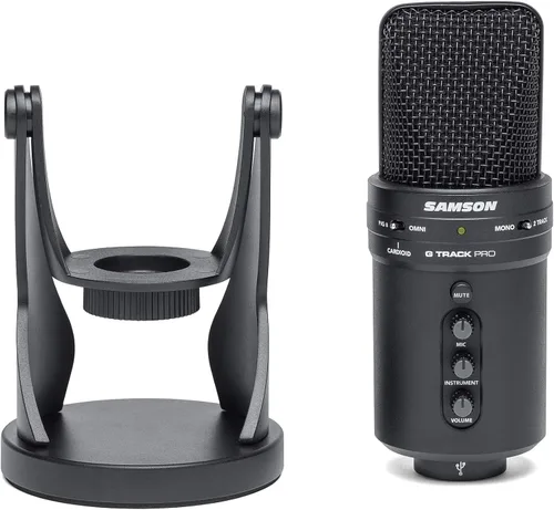 Vista 6 de Samson G-Track Pro Studio - Micrófono de condensador USB+interfaz de audio integrada con Rockville iUSB USB-A a Lightning adaptador Dongle USB