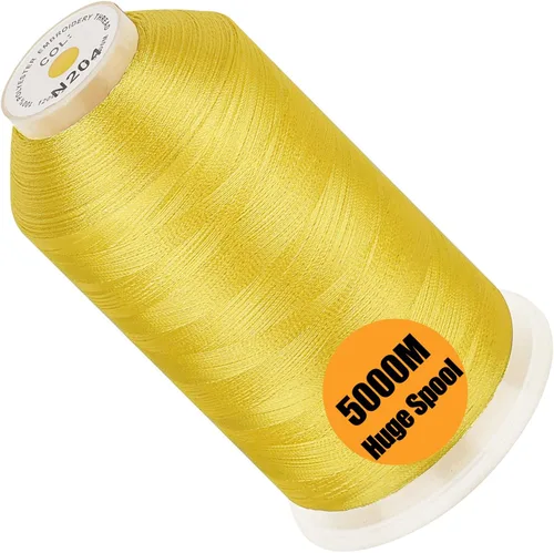 Vista 38 de New brothread - Bobina única de 5000 m de hilo de poliéster para máquina de bordar de 40WT para máquinas comerciales y domésticas - Verde opalino