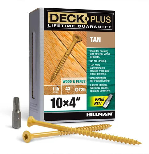 Vista 55 de Deck Plus Tornillos para valla y madera exterior con revestimiento epoxi de 2 pulgadas #8 x 2 Torx/Star Drive Incluido, rosca gruesa, tornillo Rojo