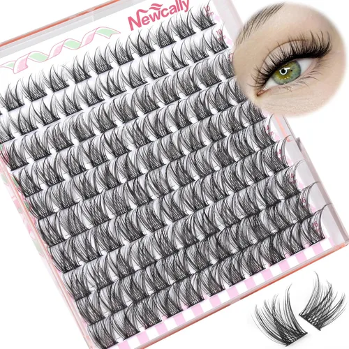 Vista 9 de Extensiones de pestañas en racimo Natural Lash, pestañas individuales cortas C-curly de 10-14mm, racimos de pestañas Wispy, para colocar en casa