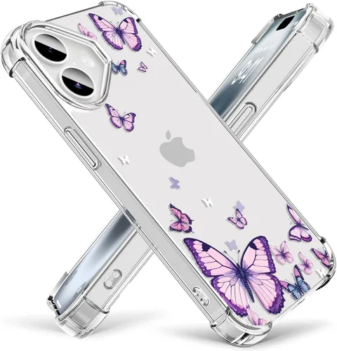 Vista 34 de OOZ Funda de cristal para iPhone 11 (2019) de 6.1 pulgadas, bonita funda protectora transparente, bonito patrón de flores blancas, suave, a prueba