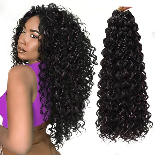 Vista 59 de 8 Paquetes de Cabello Rizado con Ganchillo GoGo para Mujeres, Cabello Rizado con Ganchillo para Trenzas de Ola Profunda, Extensiones de Cabello