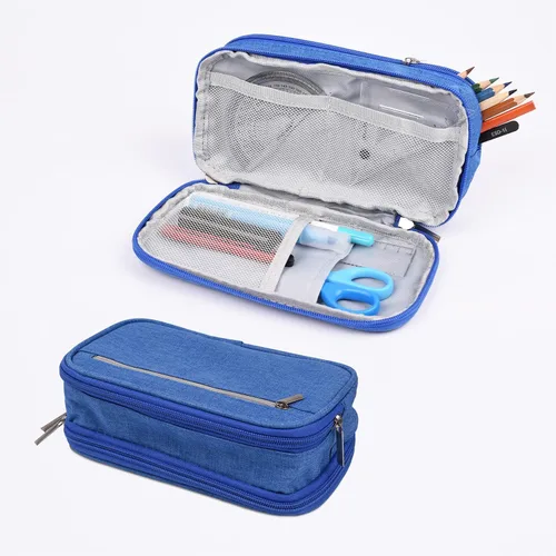 Estuche para lápices de gran capacidad para bolígrafos, kit de almacenamiento de artículos de papelería grande para oficina, viajes, bolsa de