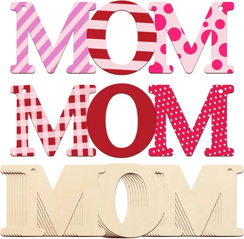 Vista 251 de Adornos de Letras de Madera PAPÁ para Pintar de 7 Pulgadas, Tamaño Grande, Recorte de Papi de Madera para el Día del Padre, DIY en Blanco, Madera