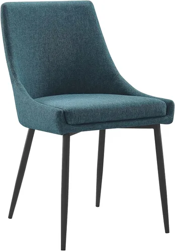 Vista 21 de Modway Viscount - Juego de 2 sillas de comedor tapizadas de tela, color blanco y negro