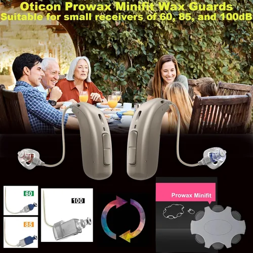 Vista 5 de Oticon Prowax Minifit - Filtro protector de cera para suministros de audífonos Oticon Prowax Minifit, piezas de repuesto para audífonos Oticon