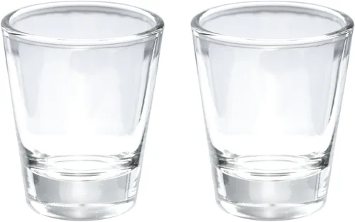 Vista 3 de Thirsty Rhino Karan, vaso de chupito redondo de 1.5 onzas con base pesada, vidrio transparente