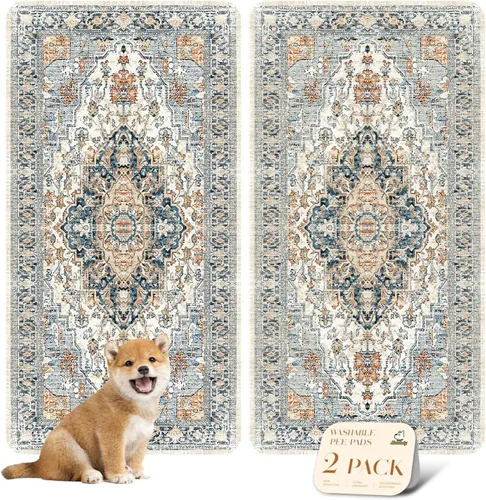 Vista 9 de nunubaby Almohadillas reutilizables para orina de perros, para jaulas y pisos, Almohadillas lavables para orina de perros, elegantes, Beige