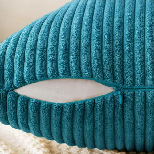 Vista 3 de EMEMA Juego de 2 fundas de cojín rectangulares de pana suave a rayas, fundas de almohada de primavera para sofá, dormitorio, silla o automóvil, 12 x