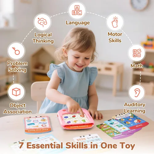 Vista 6 de JoyCat Tableta de aprendizaje bilingüe para niños, 106 tarjetas parlantes