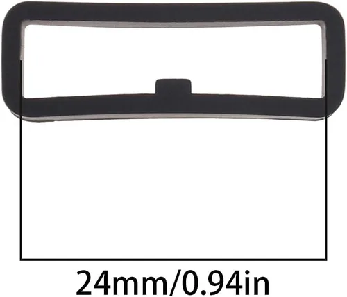 Vista 3 de 10 x 22/0.945 in Smartwatch Correa Anillo Keeper Correa de reloj Negro Soporte de anillo Banda de reloj Correa de repuesto de silicona para reloj