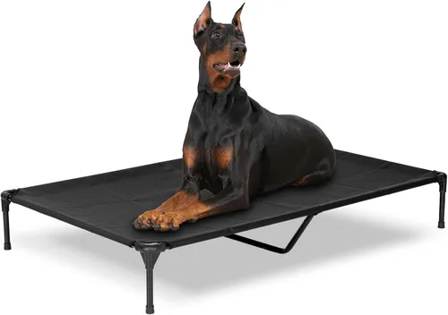 Vista 12 de Cama Elevada para Perros para Exteriores, Catre Elevado para Perros Medianos con Malla Lavable, Cuna Refrescante para Mascotas a Prueba de Mordidas