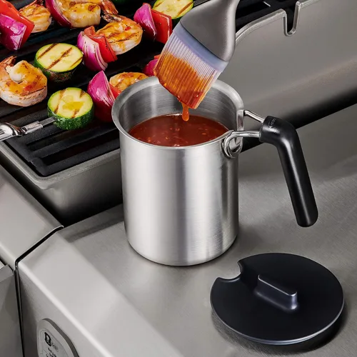 Vista 13 de OXO Good Grips - Herramientas de asar a la parrilla, olla y cepillo, color negro