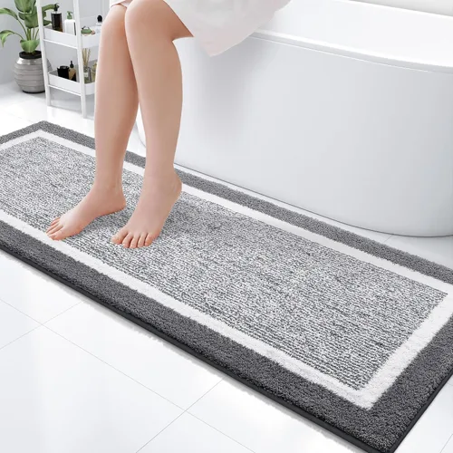 Vista 23 de OLANLY Alfombras de baño 24x16, tapetes de baño extra suaves y absorbentes de microfibra, antideslizantes, lavables a máquina, secan rápido