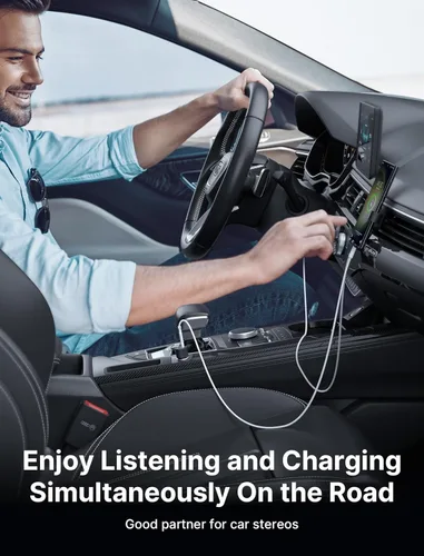 Vista 5 de JSAUX Cable de carga y auriculares USB C a 0.138 in, conector USB C a audio auxiliar 2 en 1 con PD de 60 W de carga rápida compatible con iPhone 15