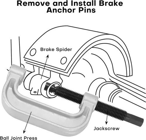 Vista 6 de Prensa de Rótula y Herramientas de Extracción de Juntas en U Herramienta de Servicio de Rótula Resistente con Adaptadores de Tracción en las 4