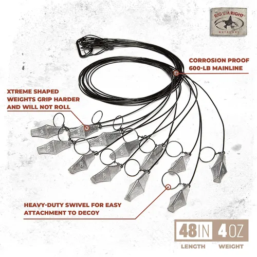 Vista 2 de Rig'Em Right Aves acuáticas preaparejadas Xtreme sin enredos Texas Rig Señuelo Anclajes para caza de patos