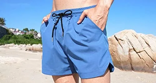 Vista 4 de COOFANDY Traje de baño para hombre de secado rápido, pantalones cortos de secado rápido