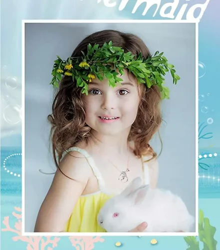 Vista 3 de BAOWING Regalos de sirena para niñas, collares de sirena, coloridos collares con colgante de letra de corazón de circonita cúbica, collar con dije