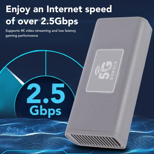 Vista 2 de Jectse 5G USB Modem, 2.5Gbps High Speed Portable Mobile Hotspot Router with Built in Antenna for Gaming Video Streaming Worldwide